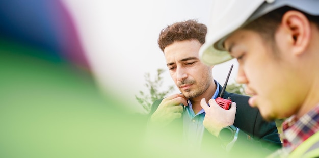 businessman engineers team meeting power plant project working site leadership concept 24165 792